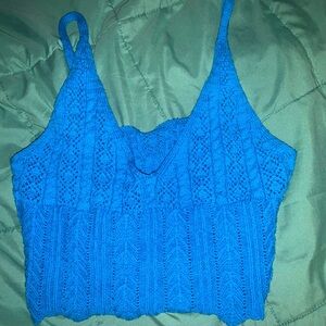 Blue Crochet Tank Top